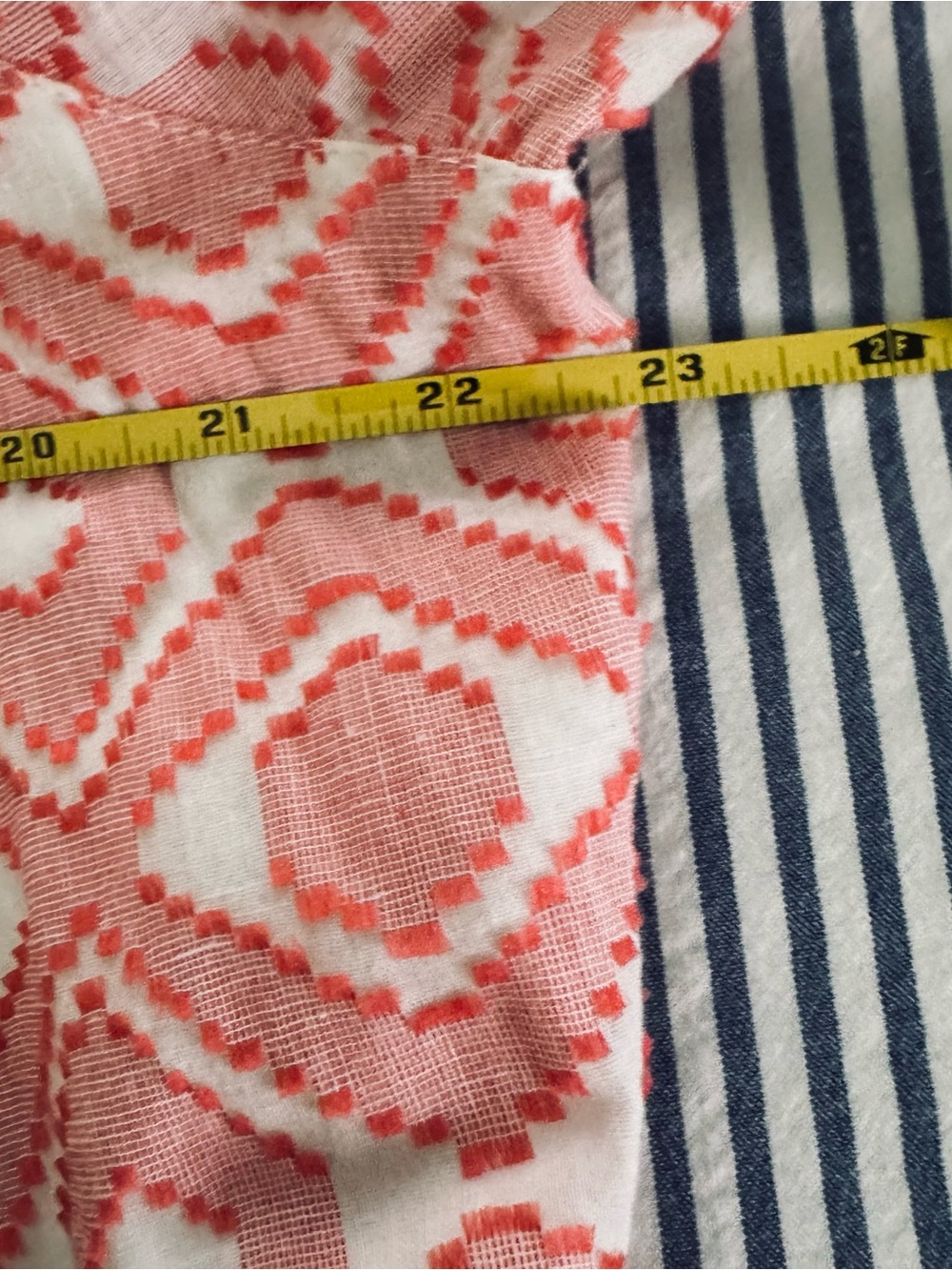 Tommy Bahama Red and White Printed Tassel Tunic Dress fully lined - Picture 8 of 10